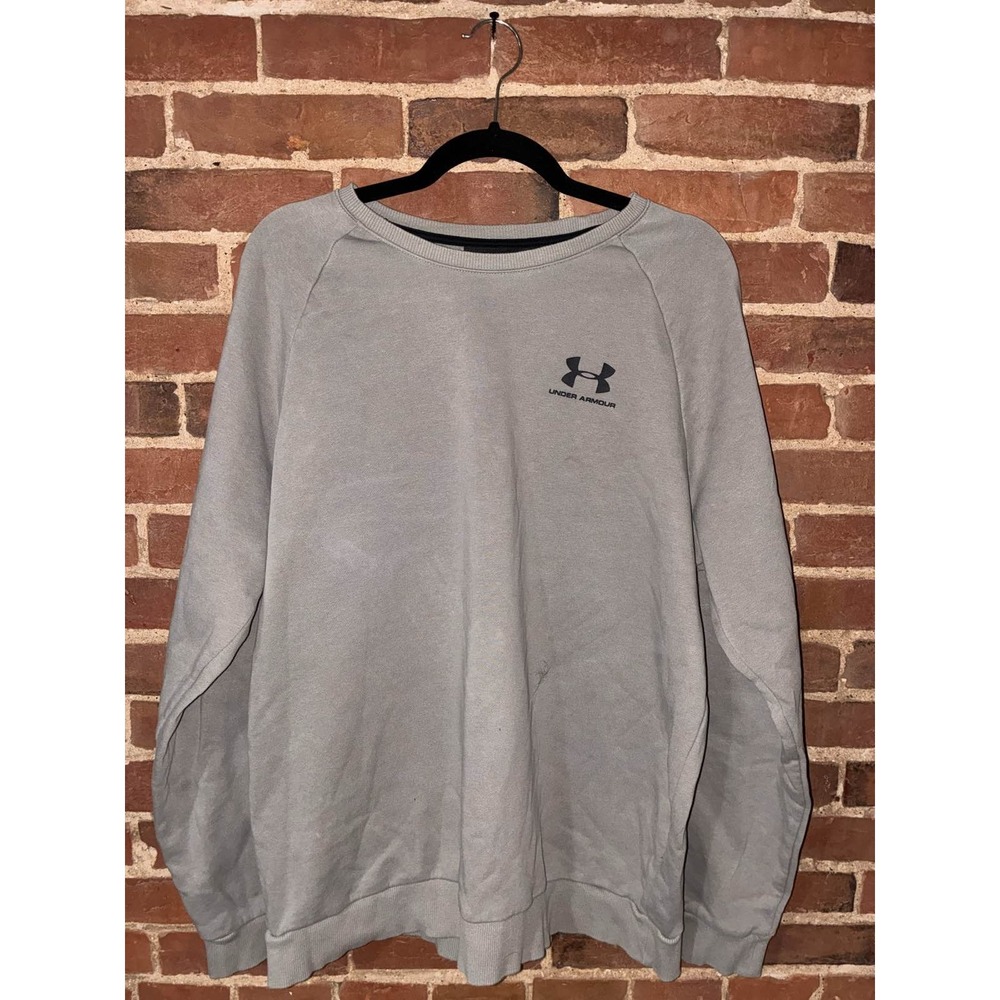Under Armour Men's Gray Crewneck XL Sweatshirt‎ Loose Fit Pullover Long Sleeve